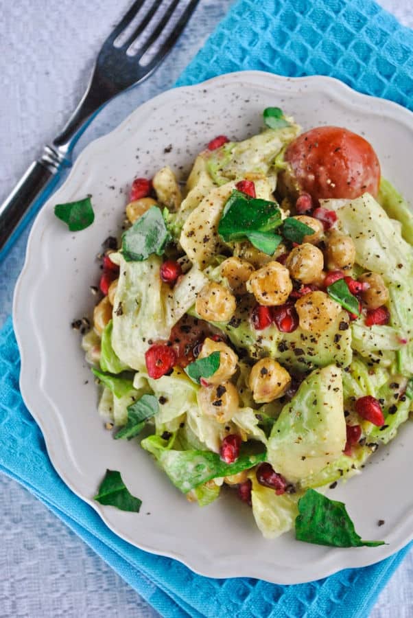 Curried Chickpea And Avocado Salad With Pomegranate