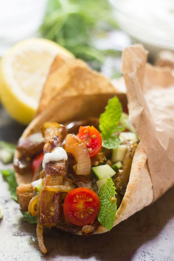 Eggplant Gyros with Soy Sauce