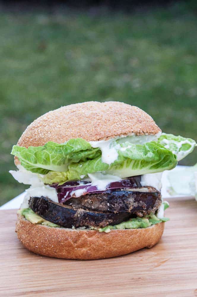Healthy Eggplant Burger with Mayo