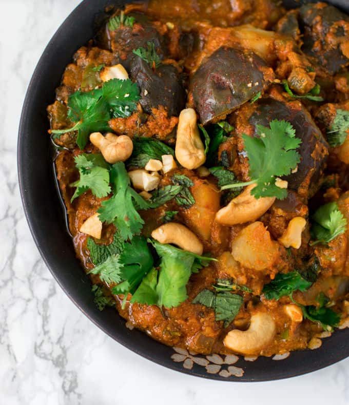 Instant Pot Aloo Baingan Masala (Potato Eggplant Curry)