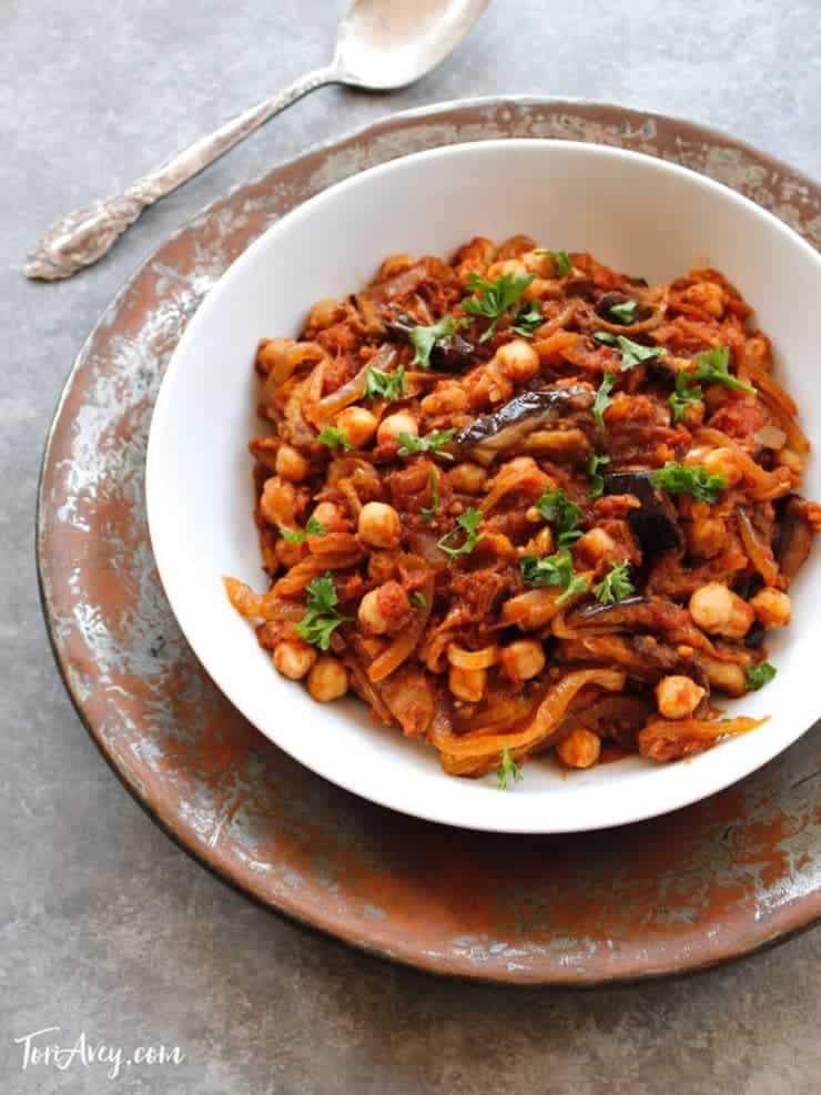 Mnazaleh (Eggplant and Chickpea Stew)