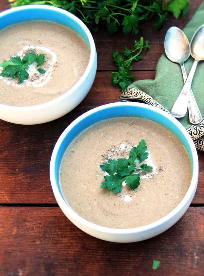 Smoky Roasted Eggplant Soup with Za’Atar (Fat-Free)