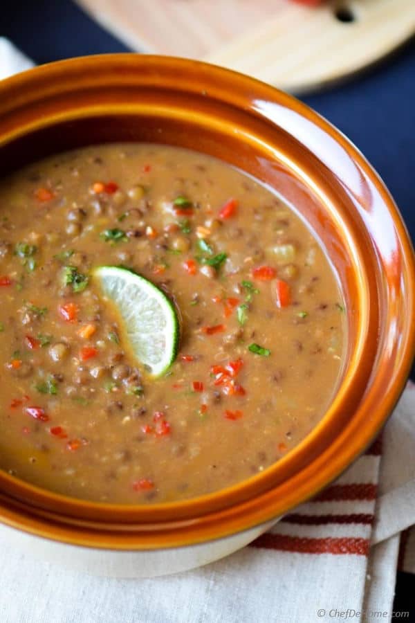 Easy French Lentils Soup in Pressure Cooker