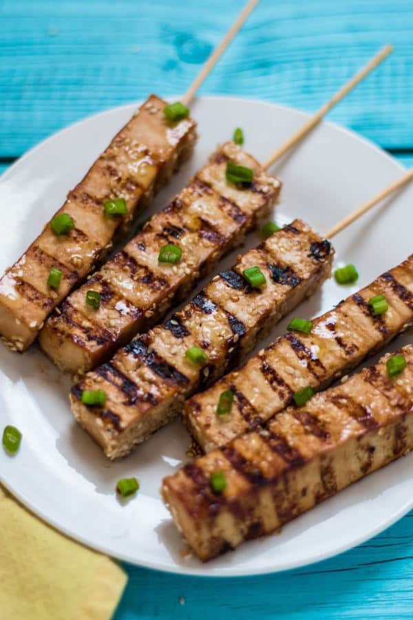 Easy Tofu Teriyaki Skewers